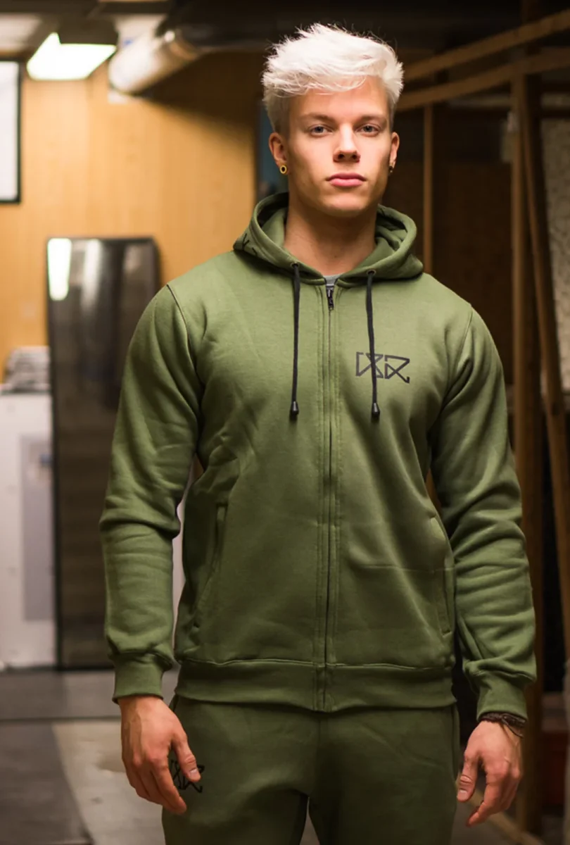 RÄÄKKI 187 Hoodie - Army Green (Men) - Image 2