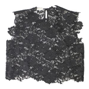 Black macrame lace top