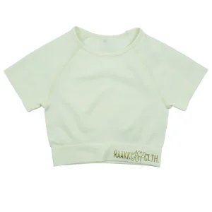 Simply Seamless Crop t-paita - Pure White